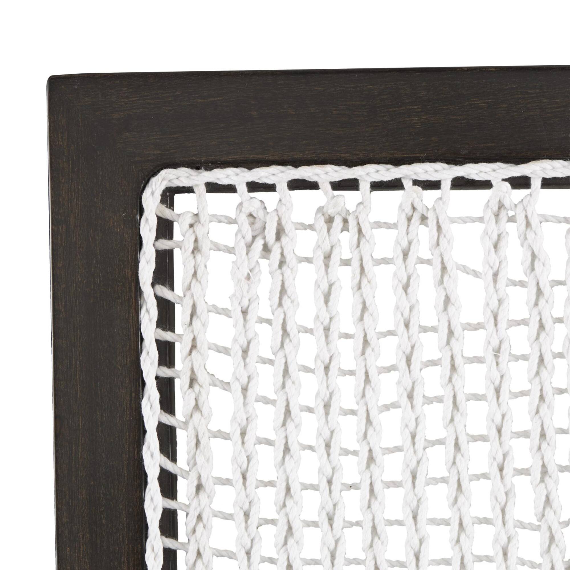 12" x 38" Dark Brown Mango Wood & Macrame Handmade Wall Décor Set